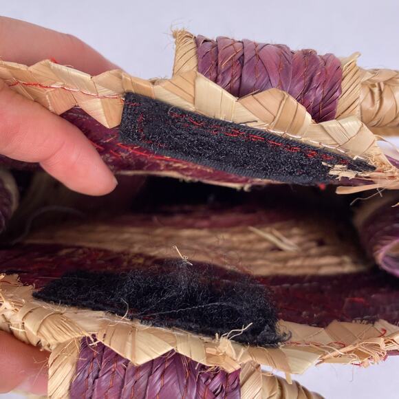 Raffia Wicker Color Block Handbag - Picture 4 of 4